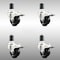 Service Caster 3 Inch 316SS Soft Rubber Swivel 1-5/8 Inch Expanding Stem Caster Set Lock Brake SCC-SS316TTLEX20S314-SRS-158-4 - alternate 1